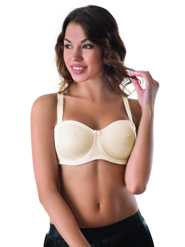 Ekru Mı Emay 159 C Balenli Straplez Toparlayıcı Sütyen