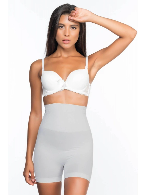 Ekru Mı Emay 2075 Yüksek Bel Desenli Double Kısa Paça Korse