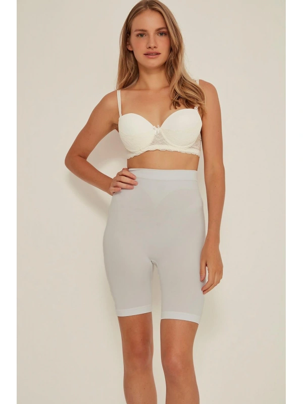 Ekru Mı Emay 3005 Soft Uzun Paçalı Boxer Korse