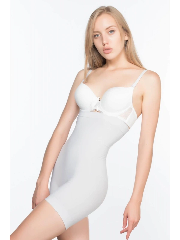 Ekru Mı Emay 7026  Yüksek Bel Paçalı Korse