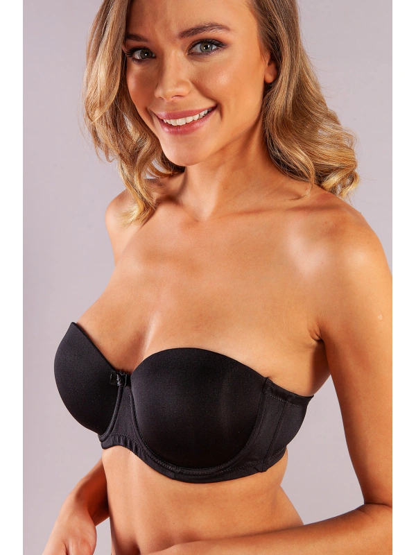 Gabrıella Balconette Foam Cup Bra, Siyah Konforlu Ve Şık Sütyen, Strapless