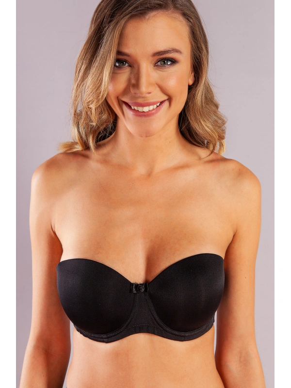 Gabrıella Balconette Foam Cup Bra, Siyah Konforlu Ve Şık Sütyen, Strapless