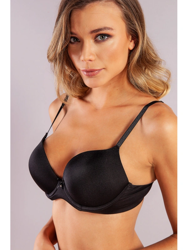 Garabina Foam Cup  Push Up Bra, Siyah Konforlu Ve Şık Sütyen