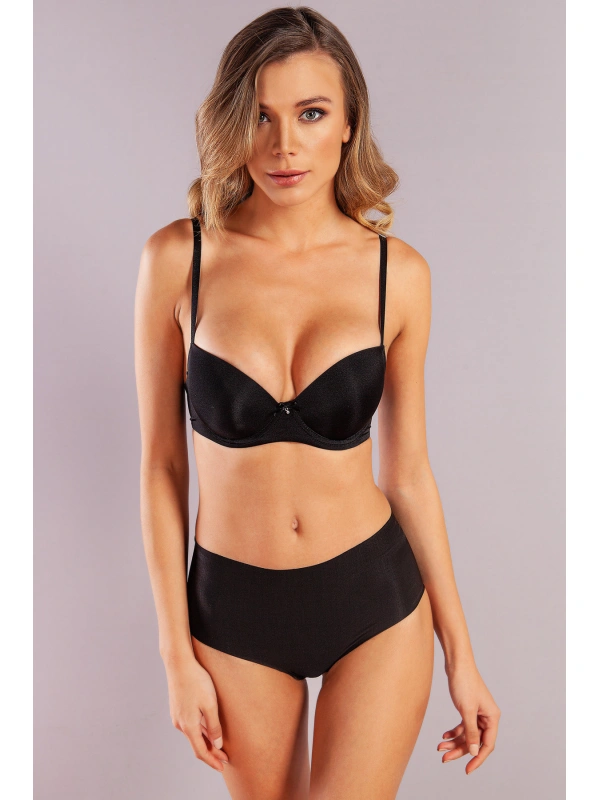 Garabina Foam Cup  Push Up Bra, Siyah Konforlu Ve Şık Sütyen