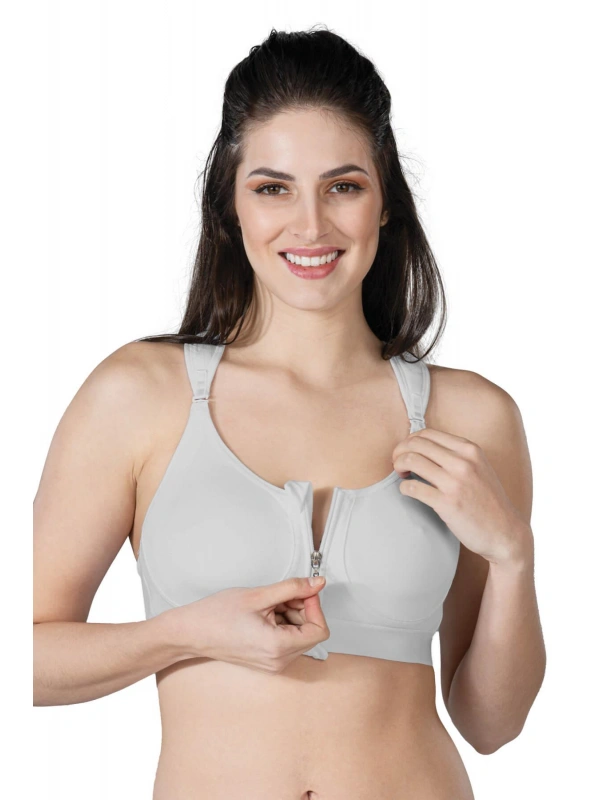 Gri Mı Emay 184 B Önden Fermuarlı Sporcu Penye Sütyen