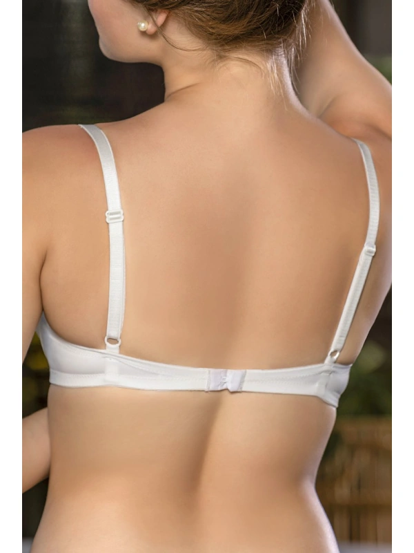 Günlük Kullanıma Uygun Ekru Zincir Aksesuarlı Yarım Push-up Sütyen,destekli, Düşük Dekolte Uyumlu