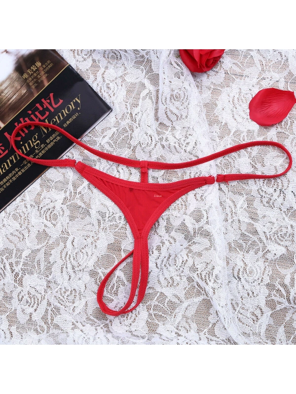 Halkalı Mini Kırmızı Kadın  G String