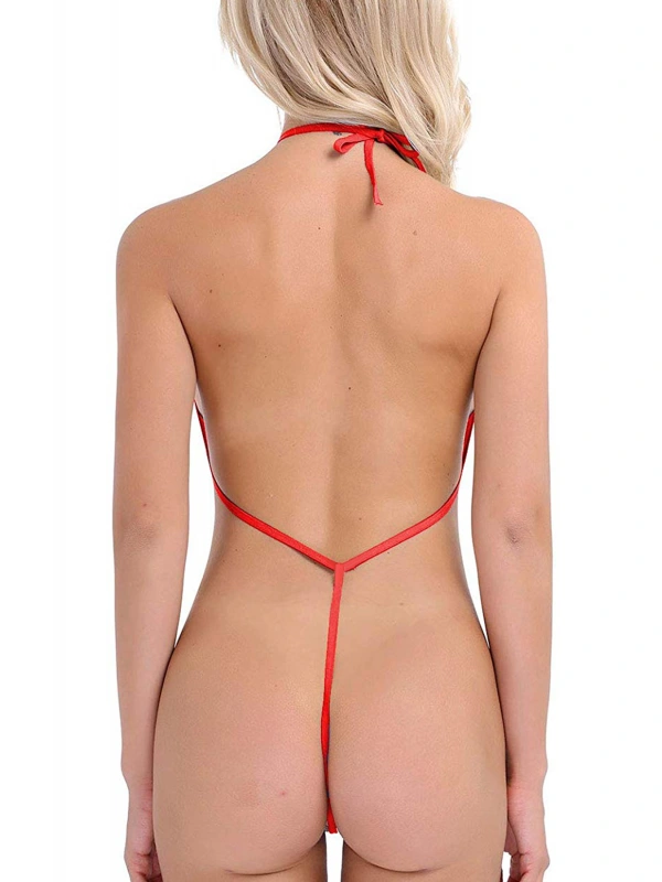 İçini Gösteren Büyük Beden Kadın Kırmızı  Gecelik