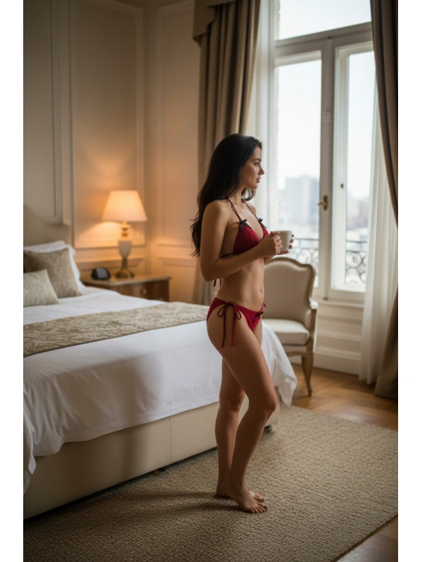 Kadın Bordo Fiyonklu İç Çamaşırı Ve Uzun Kollu V Yaka Pijama Takımı 4lü Set