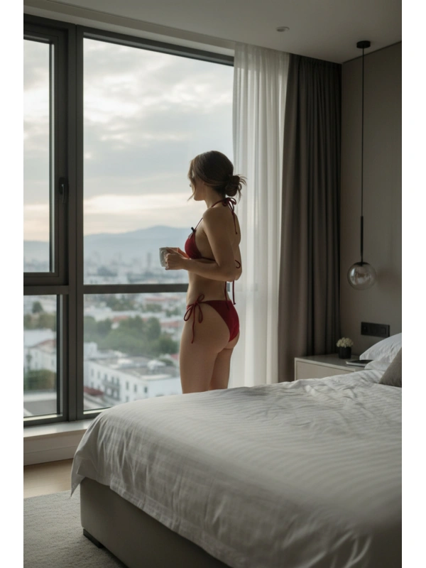 Kadın Bordo Fiyonklu İç Çamaşırı Ve Uzun Kollu V Yaka Pijama Takımı 4lü Set