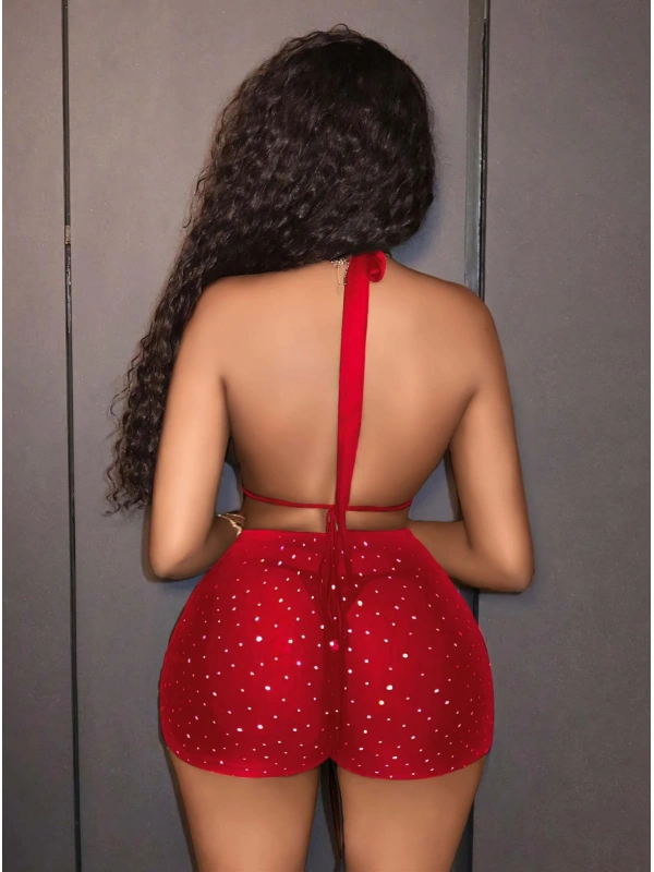 Kadın Kırmızı Parlak Fantezi Gece Elbisesi 5039