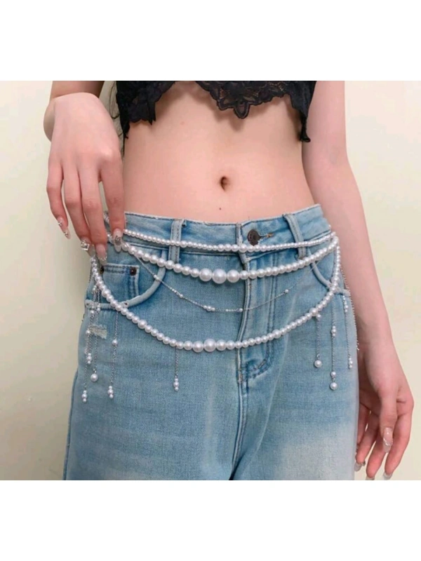 Kadın Seksi Bel Aksesuarı , Zarif , Şık , İncili Kostüm