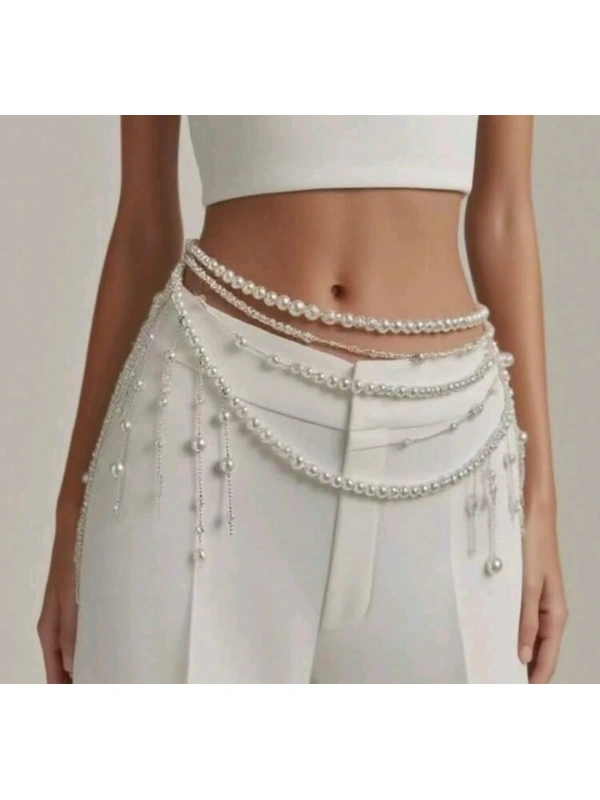 Kadın Seksi Bel Aksesuarı , Zarif , Şık , İncili Kostüm
