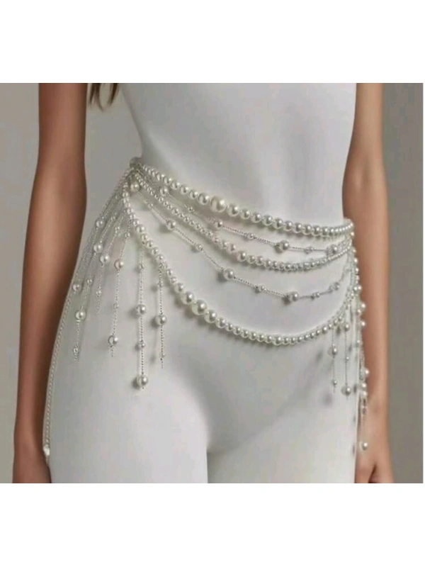 Kadın Seksi Bel Aksesuarı , Zarif , Şık , İncili Kostüm