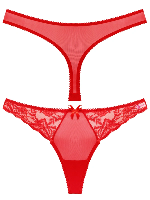 Kırmızı Dantelli  G String Külot