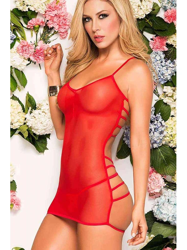 Kırmızı Seksi  Gecelik Brf8063