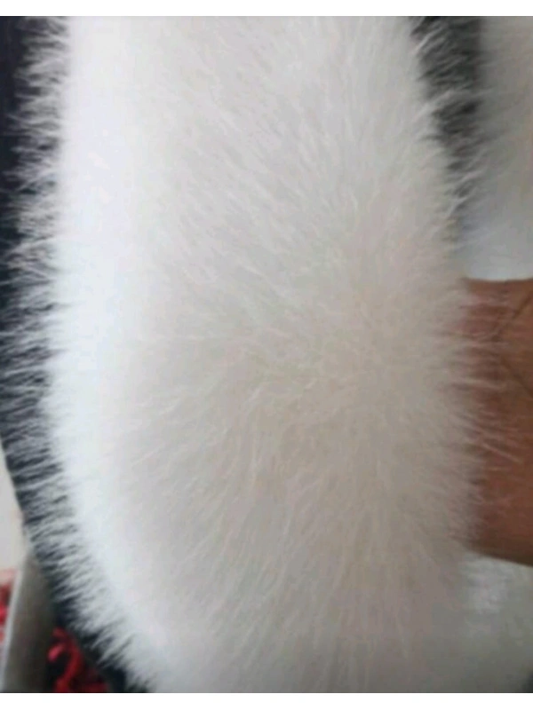 Kürk Orijinal Beyaz Seksi Omuzluk Şık Kürk