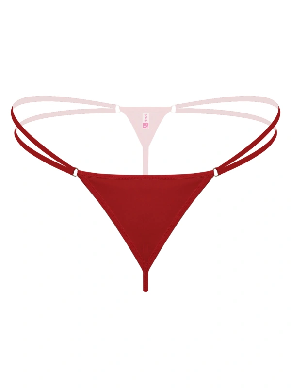 Lastikli Kırmızı Büyük Beden G String Tanga