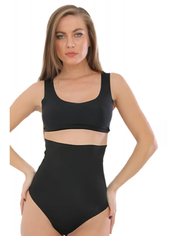 Lazer Kesim Yüksek Bel Slip Korse Kadın