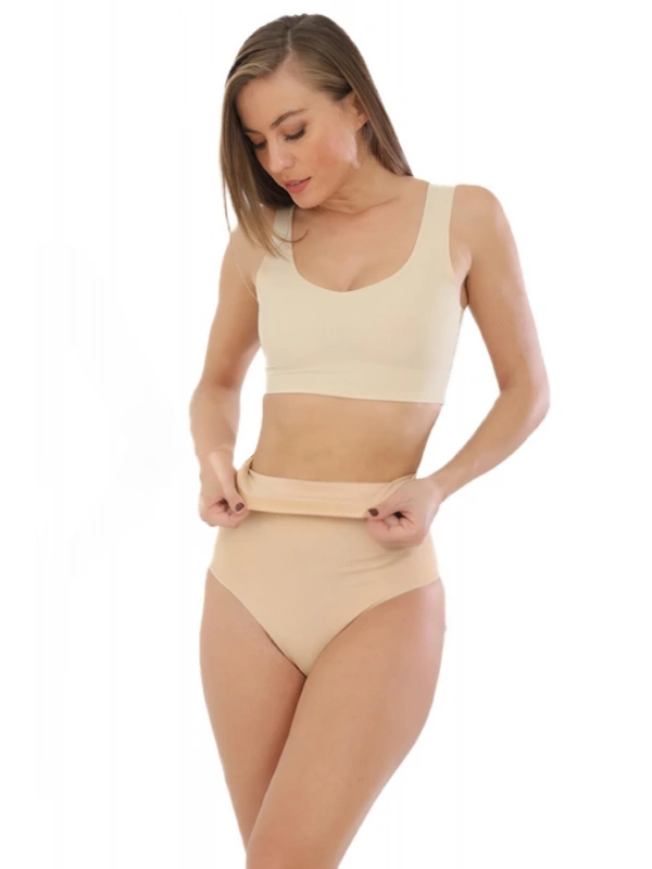 Lazer Kesim Yüksek Bel Slip Korse Kadın