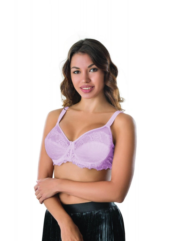 Lila Mı Emay 170 C Balenli Brode Toparlayıcı Sütyen