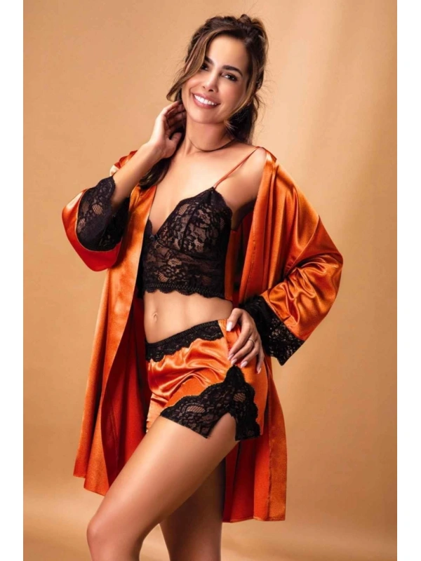 Nurteks 3509  3 Lü Tk Gecelik