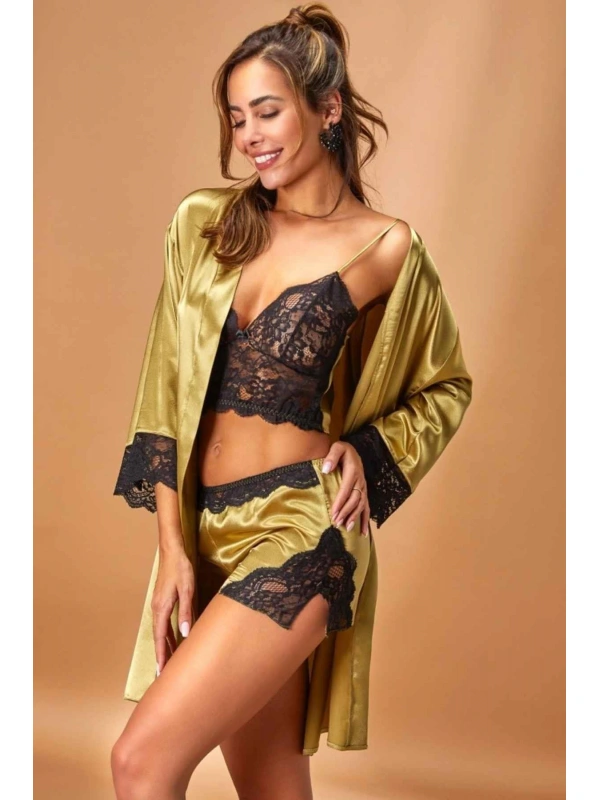 Nurteks 3509  3 Lü Tk Gecelik