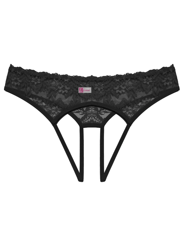 Özel Bölgesi Açık Kadın Siyah Fantazi Külot