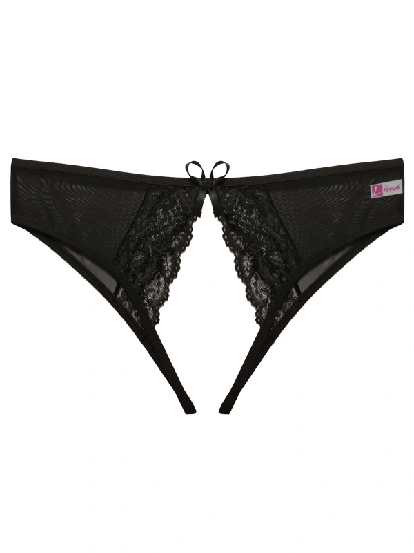 Özel Bölgesi Açık Kadın Siyah Fantazi Külot