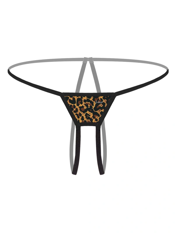Özel Bölgesi Açık Leopar Desenli  G String