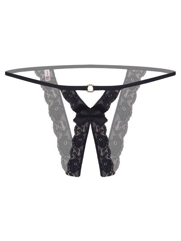 Özel Bölgesi Açık Taşlı Dantelli  Külot