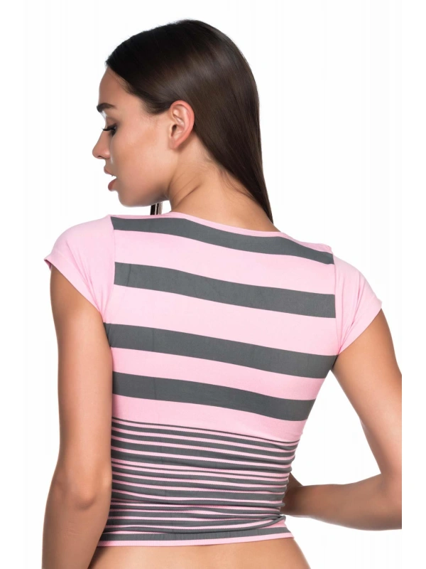 Pembe Gri Mı Emay 5026 Soft Seamless T Shirt