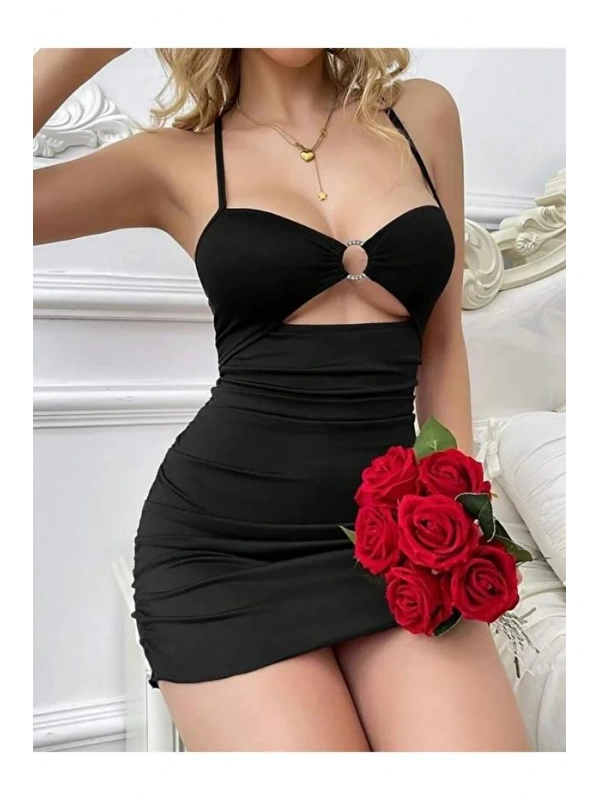 Siyah Fantezi Elbise 5074