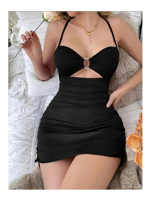 Siyah Fantezi Elbise 5074