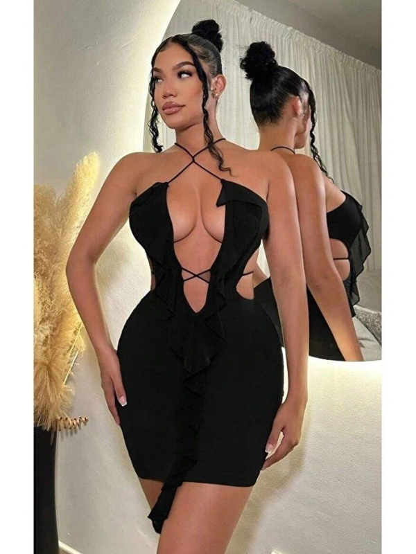 Siyah Fantezi Elbise 5086