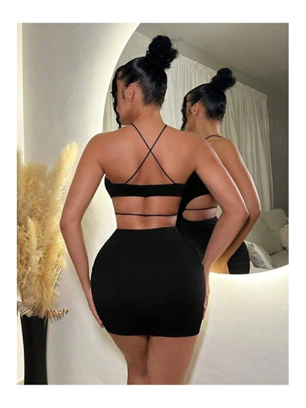 Siyah Fantezi Elbise 5086