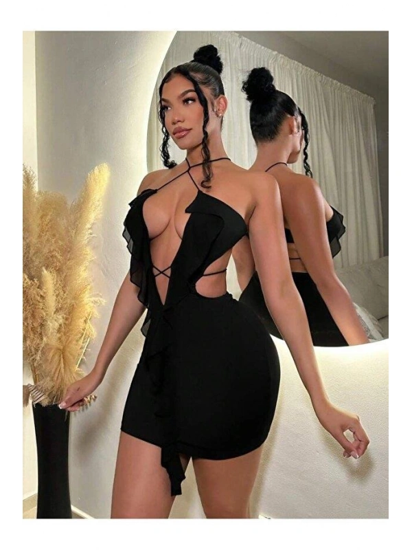 Siyah Fantezi Elbise 5086