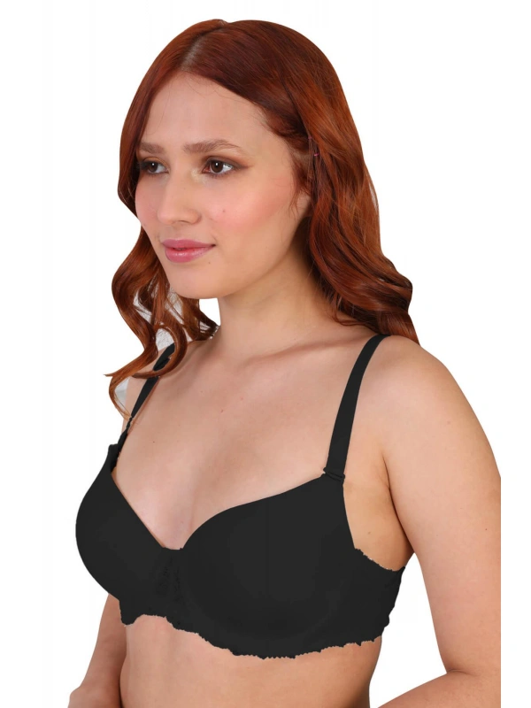 Siyah Mı 189c Pedli Dantelli Balenli Sütyen