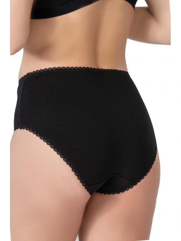 Siyah Mı Emay 1445 Modal Cotton Yüksekbel Dantelli Külot