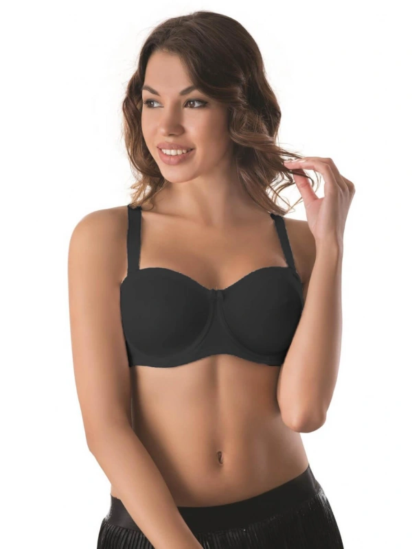 Siyah Mı Emay 159 C Balenli Straplez Toparlayıcı Sütyen