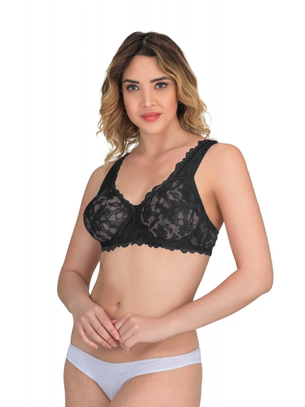 Siyah Mı Emay 178 B Balenli Dantelli Sütyen