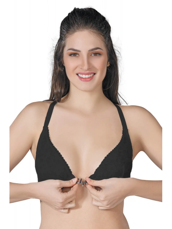 Siyah Mı Emay 187 C Önden Açılır Balenli Sporcu Sütyen