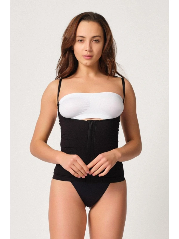 Siyah Mı Emay 2030 Agraflı Göğsü Açık Atlet Korse