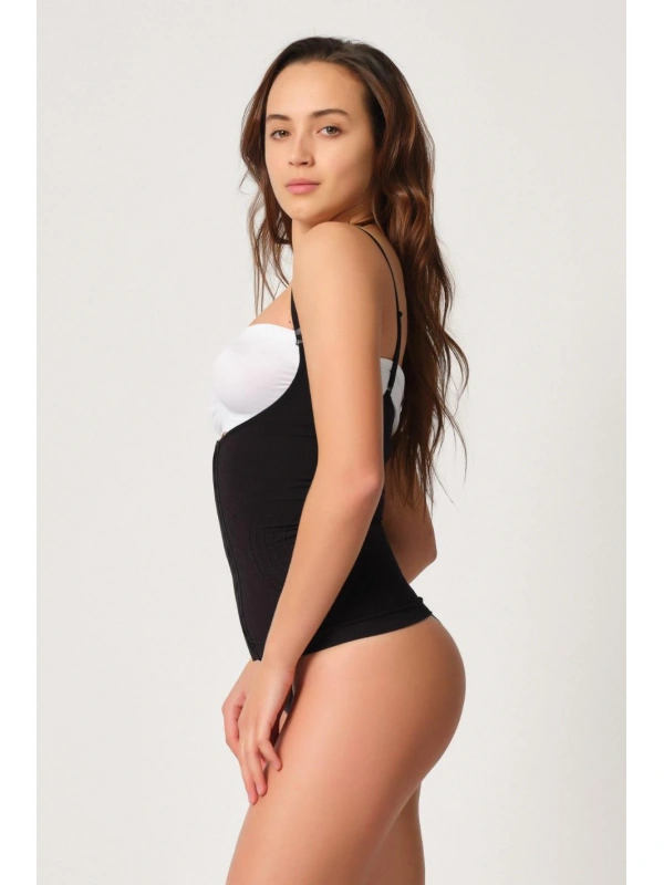 Siyah Mı Emay 2030 Agraflı Göğsü Açık Atlet Korse