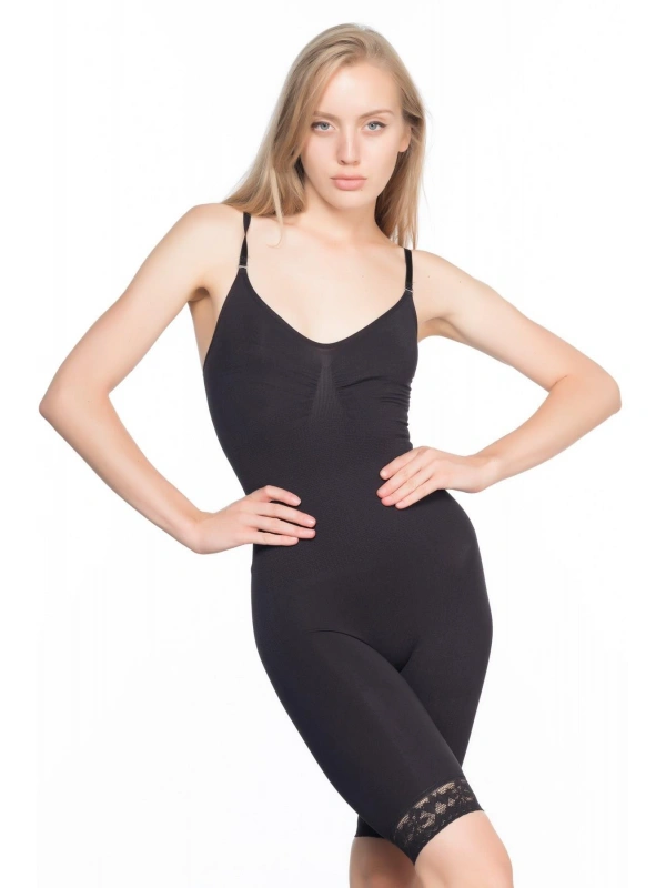 Siyah Mı Emay 2031 Paçalı Dantelli Boy Korse