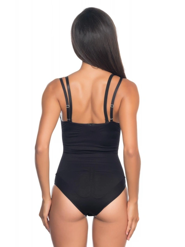 Siyah Mı Emay 2073 Göğüsü Açık Desenli Body Korse