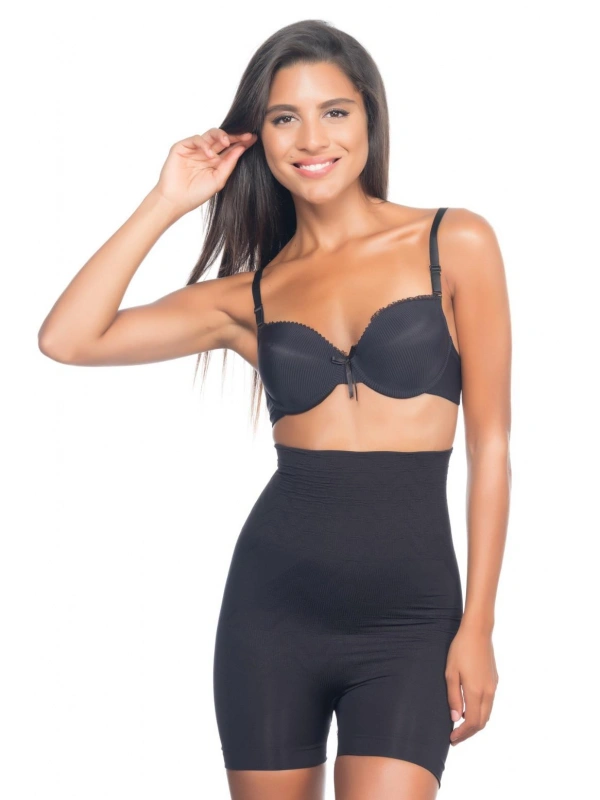 Siyah Mı Emay 2075 Yüksek Bel Desenli Double Kısa Paça Korse