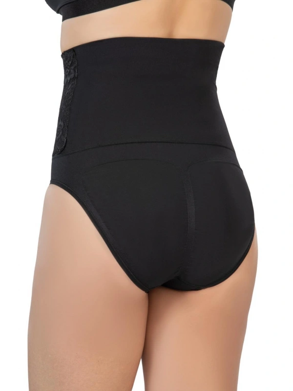 Siyah Mı Emay 2090 Önü Dantelli Yüksek Bel Slip Korse