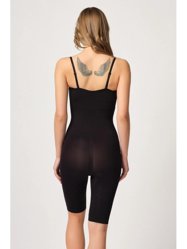 Siyah Mı Emay 2093 Ön Agraflı Göğsü Açık Paçalı Boy Korse