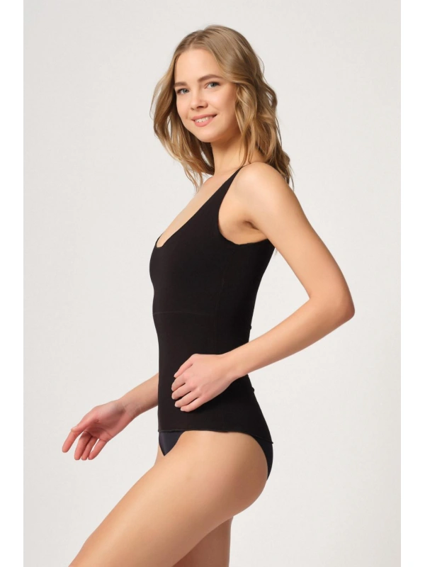 Siyah Mı Emay 2815 Double Cotton Korse Atlet